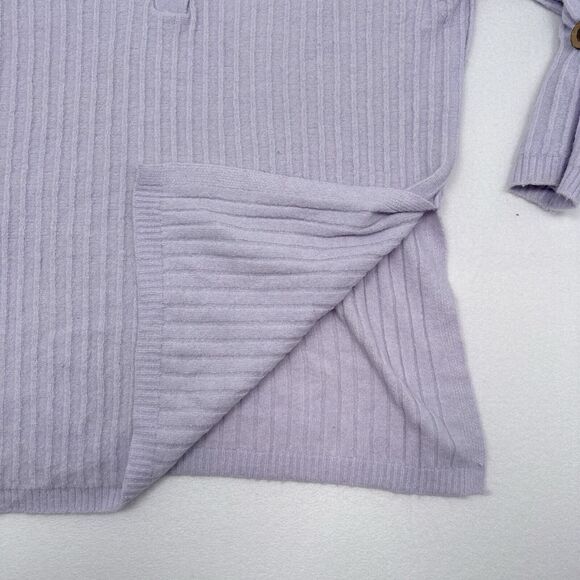 Free People Around the Clock Oversized Ribbed Henley Sweater XS Lavender Lounge - Picture 7 of 11